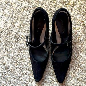 Black suede like heels